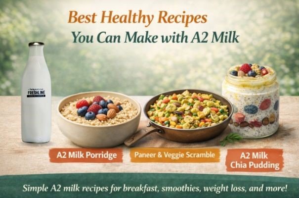 Best healthy recipes you can make with A2 milk including porridge, paneer scramble, and chia pudding