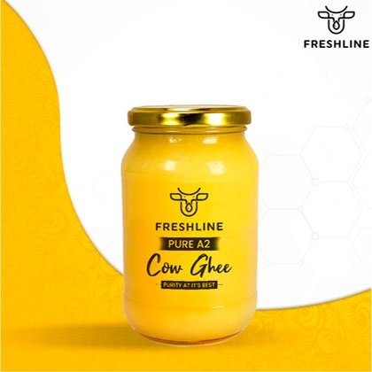 Freshline Dairy A2 Desi Cow Bilona Ghee made using traditional Vedic bilona method from indigenous Indian desi cows